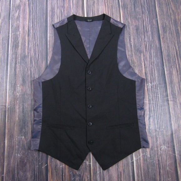 J. Ferrar Other - Suit Vest J. Ferrar Mens S Black Striped Polyester Rayon 3 Piece Slim Formal